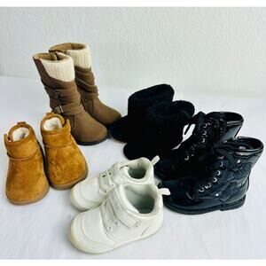 Baby Toddler Girl's Shoe Boot Bundle Lot Size 5 Riding Boots Rain Boots Set of 5